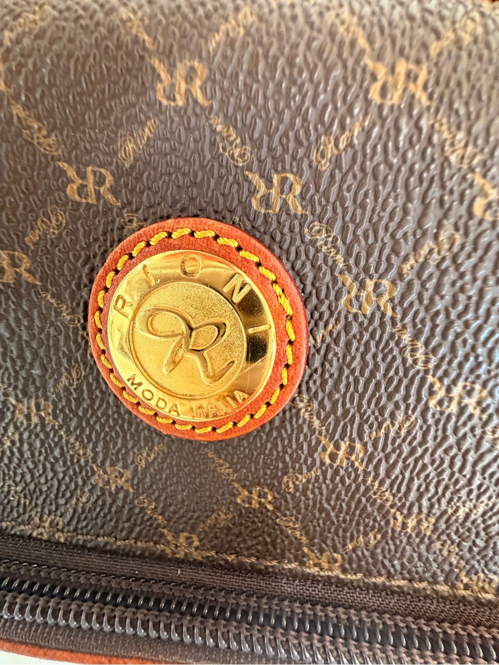 Rioni Moda Italia Signature Monogram Coated Canvas Dome Satchel Bag, Preppy - Picture 4 of 16